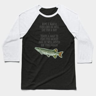 Teach a Man To Fish for Musky Baseball T-Shirt